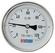 Термометр бимет. 0-120 гр. с гильзой.